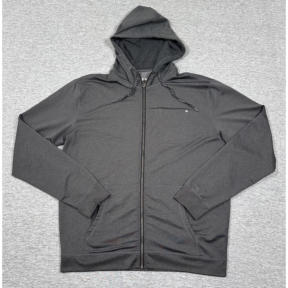 Vuori Movement Hoodie Mens XL Gray Full Zip Performance Stretch Active Running